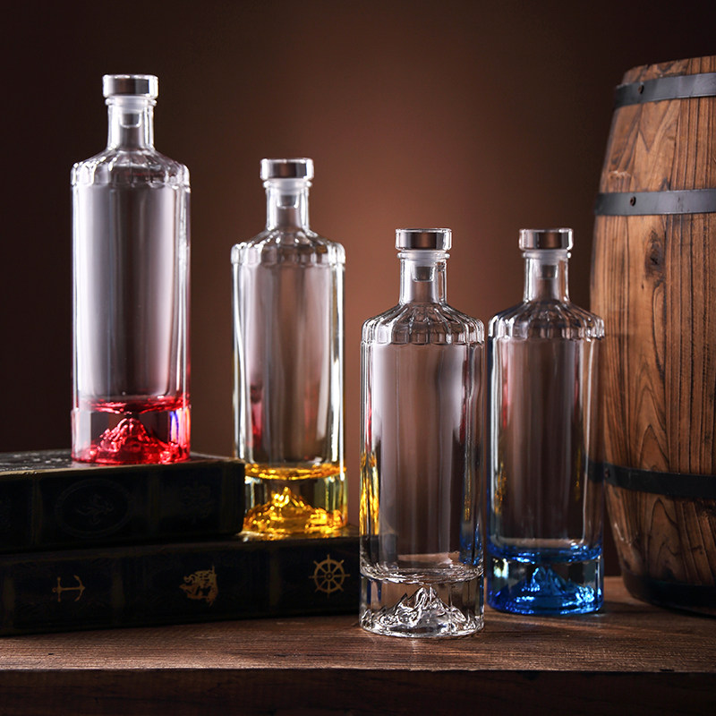 酒壶玻璃瓶家用装酒泡酒瓶白酒瓶子密封空酒瓶客厅摆件一斤装酒瓶