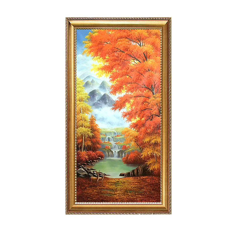聚宝盆玄关装饰画入户轻奢挂画欧式壁画客厅招财走廊竖版过道墙画