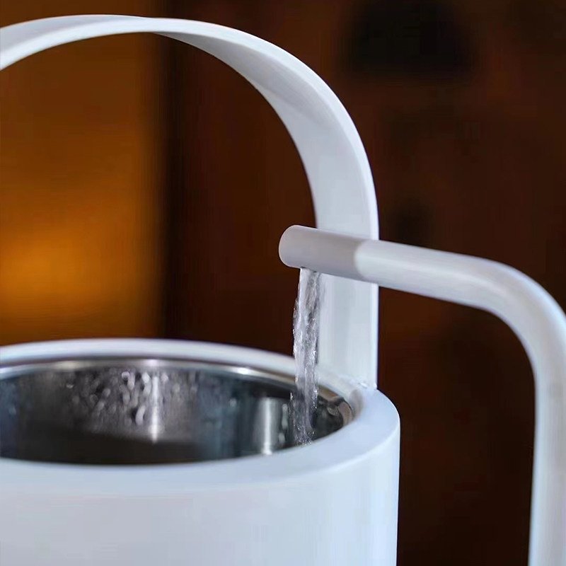 小提白色电热水壶带上水烧水壶提梁泡茶壶小型茶艺用壶三段控温