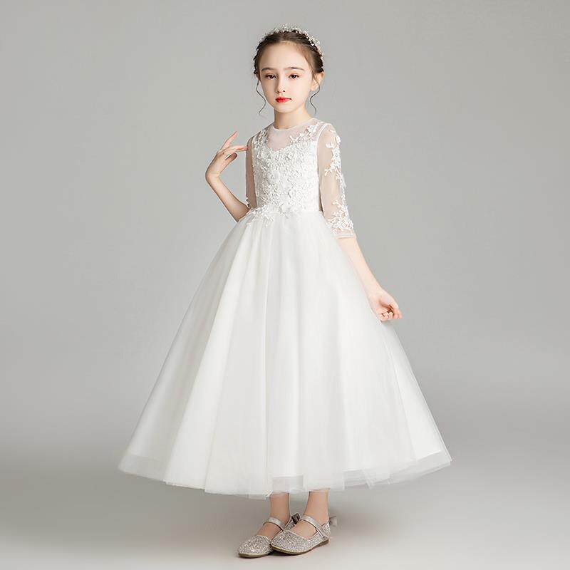 儿童礼服女大童公主裙小孩花童婚纱宝宝周岁生日主持人钢琴演出服
