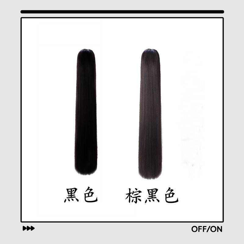 古风虎口抓夹马尾汉服假发包女古装男发髻直发片影楼拍摄组合装