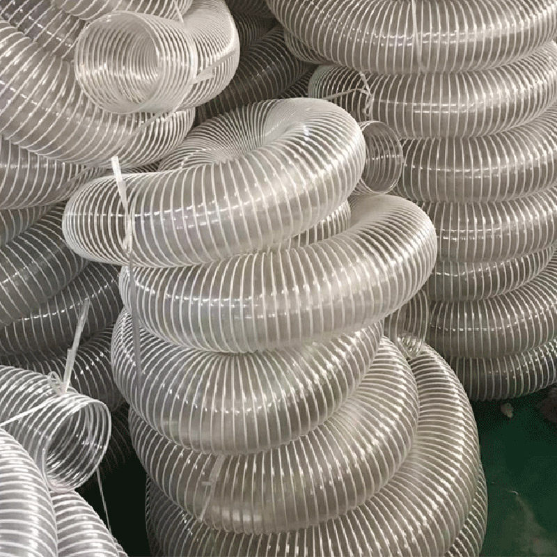 pvc透明钢丝吸尘管 软管工业吸尘木工塑料波纹伸缩风管软管100mm