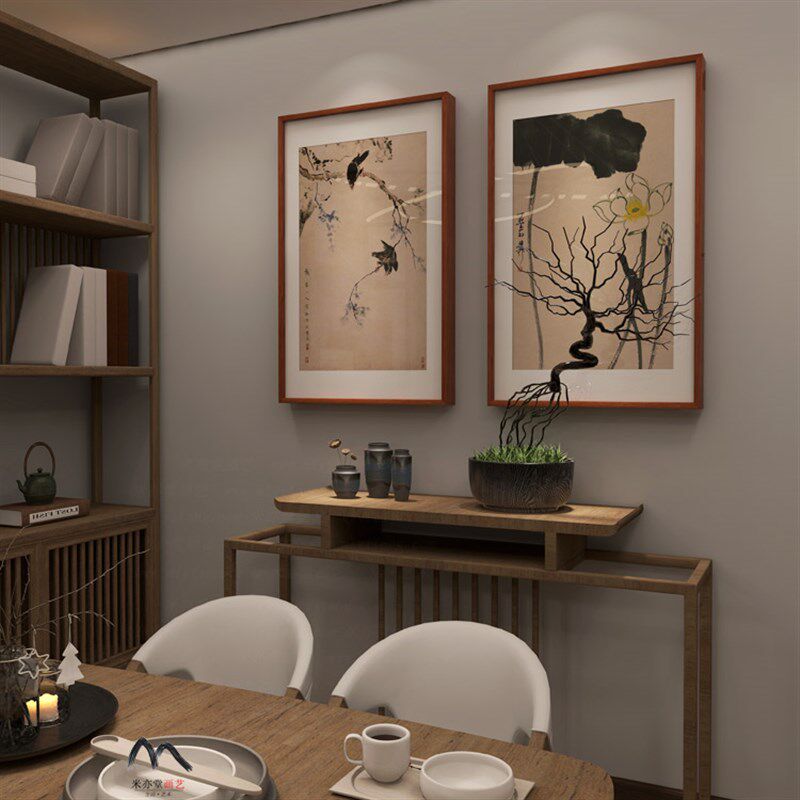米亦堂x水墨禅意花鸟 新中式日式国画走廊过道书房玄关装饰画挂画