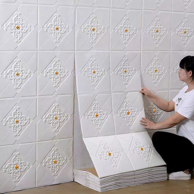 新款墙纸自粘加厚3d立体墙贴卧室温馨背景墙装饰壁纸防水防潮贴纸