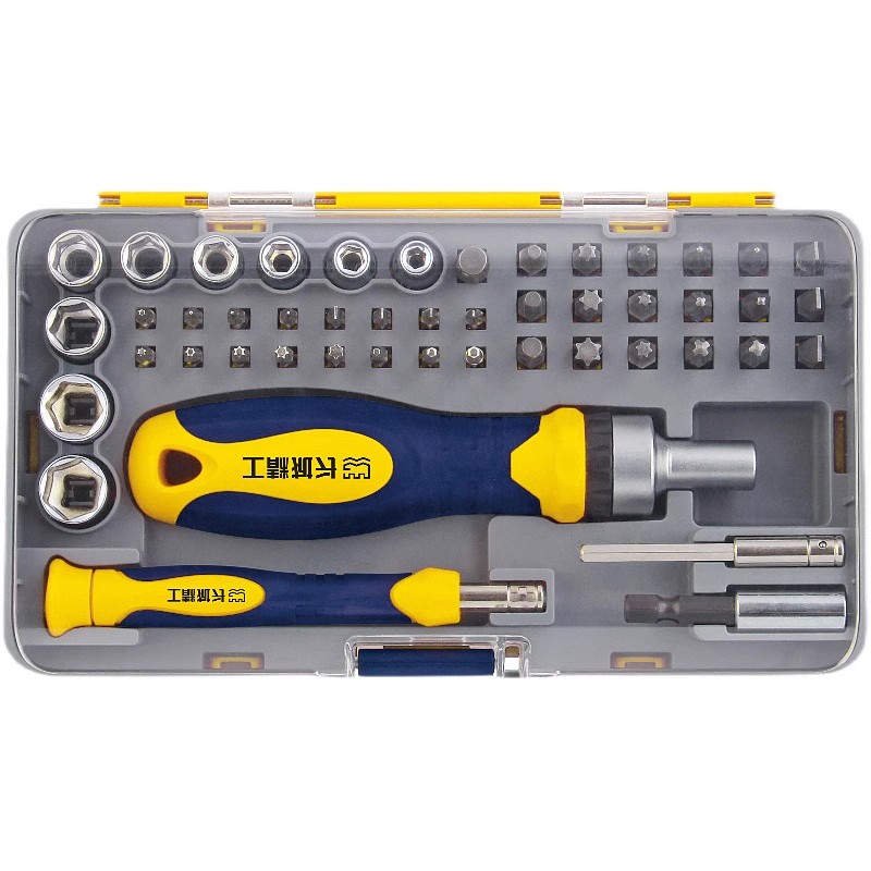 长城精工多功能棘轮螺丝刀双向棘轮批头组合T型棘轮起子批套筒批