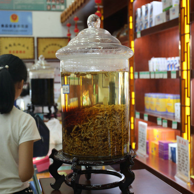 号筒玻璃宽酒瓶药酒罐无铅特大直泡酒缸泡30cm40斤50斤100斤长高