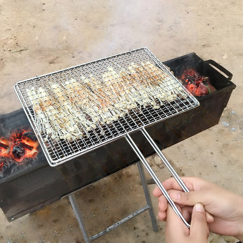 0鱼夹烧烤邮夹子3烤4不锈钢包网 架 烧烤工具 蔬菜夹 烧烤架夹板