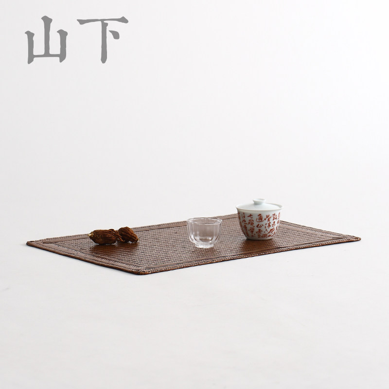 纯手工竹编茶垫大漆禅意茶席日式榻榻米干泡茶盘垫子茶道具展示垫