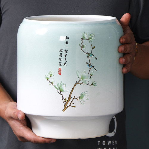 新中式家用花盆陶瓷室内客厅桌面兰花专用虎皮兰龟背竹绿植盆栽盆