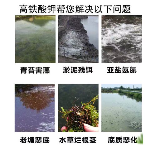 高铁酸钾99%鱼塘渔业消毒鱼缸污水杀菌消毒鱼虾蟹鱼塘杀菌消毒剂
