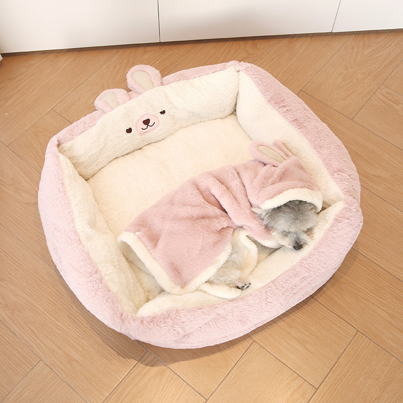 宠物狗狗披风披肩斗篷兔耳朵猫咪毛毯子保暖睡毯家居服睡衣加绒毯