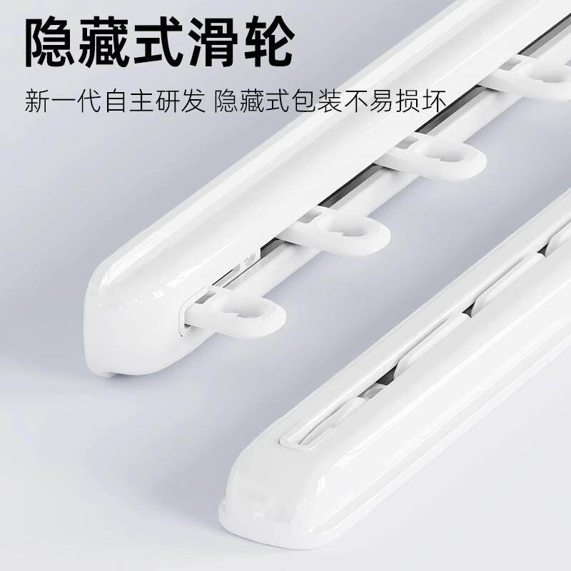 窗帘轨道静音挂钩铝合金滑轮滑道单双轨顶侧装伸缩滑轨导轨窗帘杆