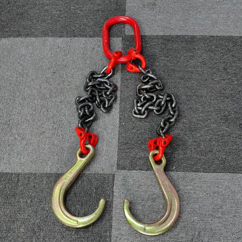 双钩起重链条索具加大开口吊链清障车链条行车挂链双链吊钩双脚链