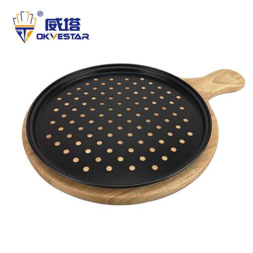 威塔披萨盘网状薄脆烤盘10寸冲孔比萨盘匹萨模具不沾比烤箱披萨盘