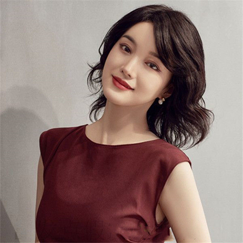 假发女中长发卷发妈妈长头发全头套式全真人发丝锁骨发真发中老年