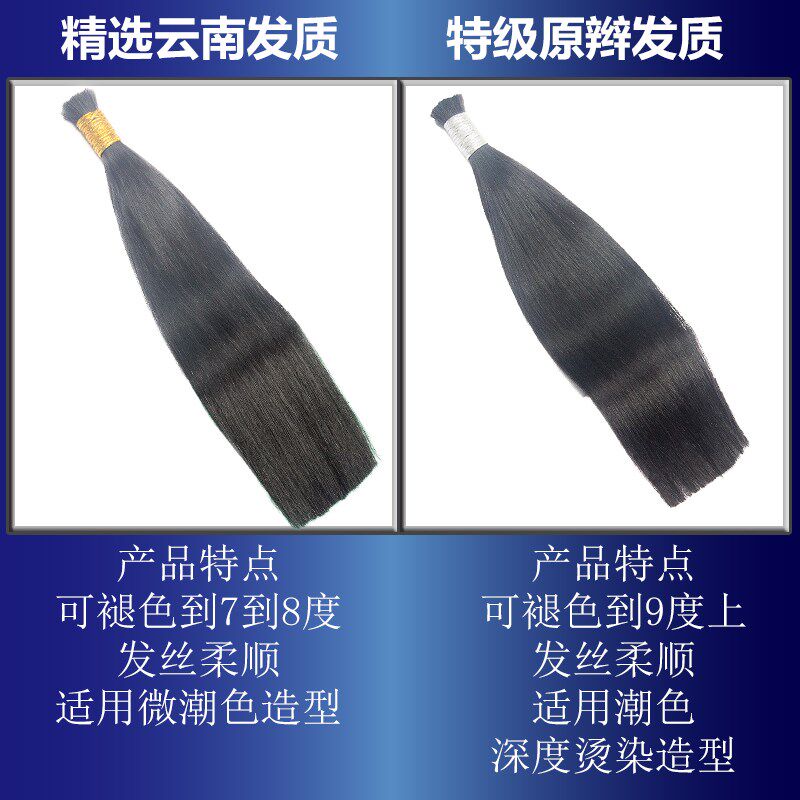 水晶线接发真发女无痕隐形可烫染接头发云南发全真人发丝原辫发