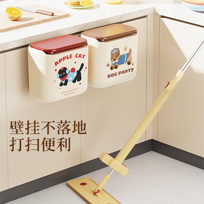 厨房垃圾桶壁挂式家用带盖子夹缝厨余大容量纸篓挂式化妆室厕所专