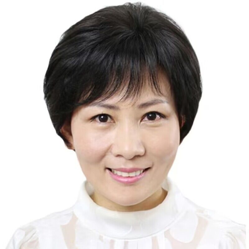 中老年假发女短发蓬松短卷发真发妈妈真头发化疗后光头专用全头套