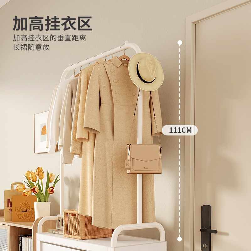 衣帽架落地式防尘挂衣架卧室内简易家用隔夜临时衣服收纳柜置物架