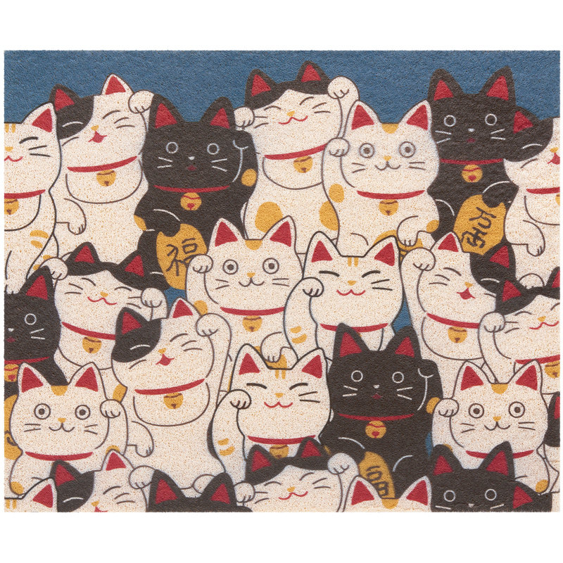 【进门地垫】招财猫日式可裁剪大面积地毯家用玄关入户门口门垫