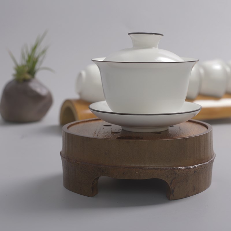 老竹手工制作壶托盘便携迷你茶盘禅意摆件干湿泡台储水式杯垫壶垫