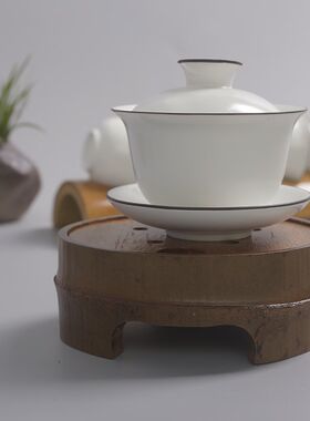 老竹手工制作壶托盘便携迷你茶盘禅意摆件干湿泡台储水式杯垫壶垫