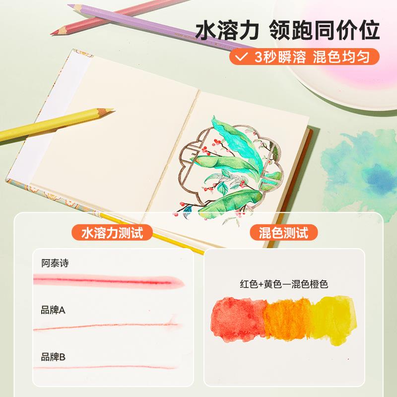 Arrtx阿泰诗 水溶彩铅24色48色72色油性彩色铅笔绘画美术生专用初