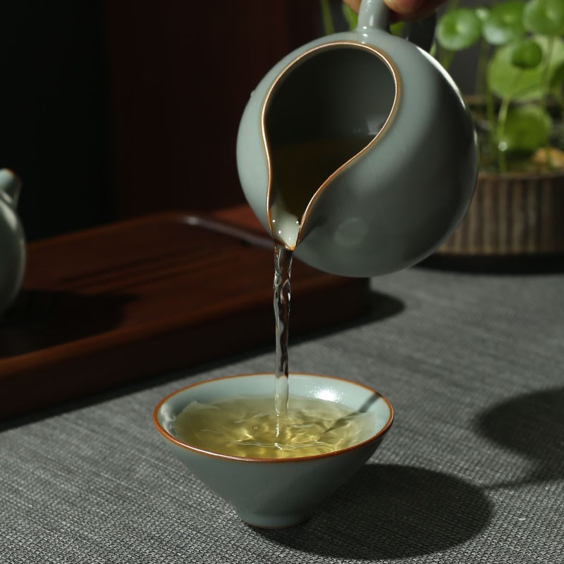 冠玉堂汝窑茶杯主人杯个人专用冰裂开片可养品茗杯中式高档单杯子