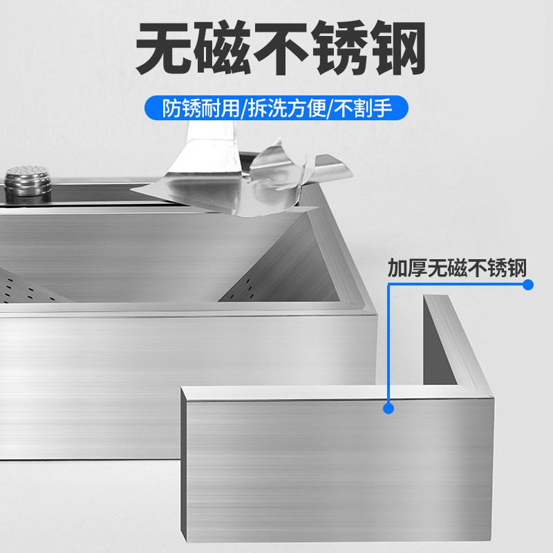 鸿艺薯条工作站简易操作台裹粉台商用汉堡店设备控油槽工作台