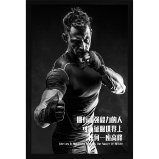 拳击装饰画健身房壁画搏击俱乐部肌肉散打励志海报MMA拳手UFC挂画