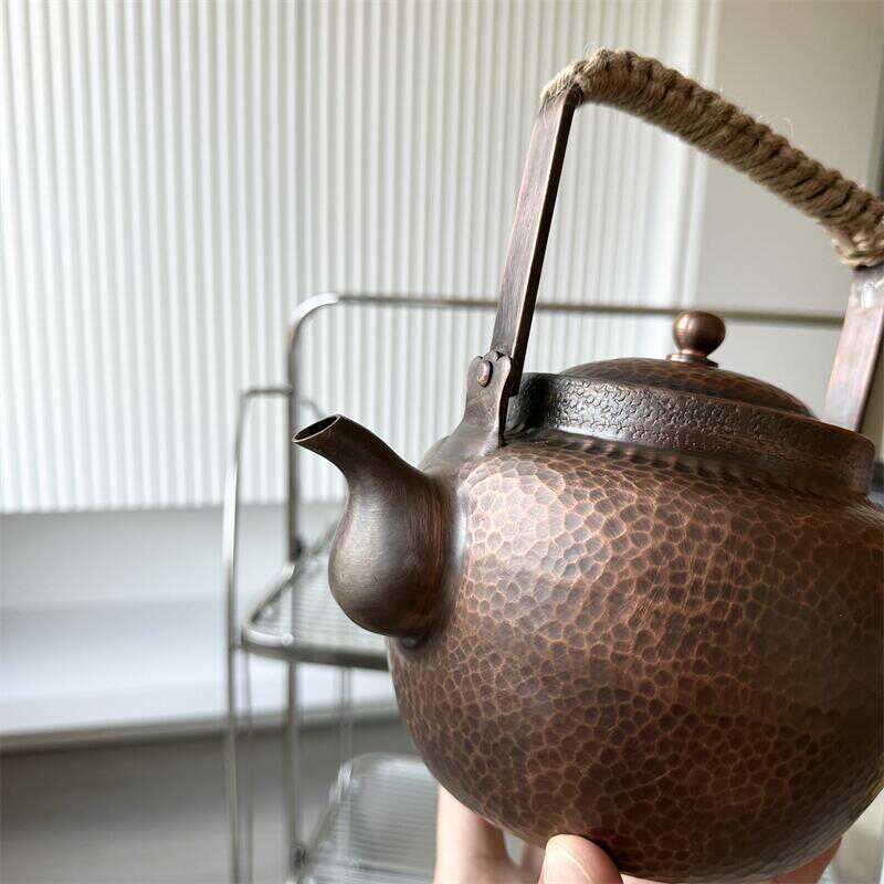 少有!铜壶烧水壶煮茶壶手工纯紫铜茶壶红铜家用沏茶壶茶具电陶炉