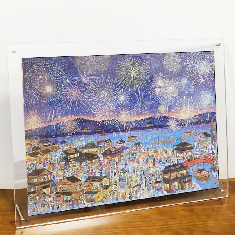 亚克力拼图框2000片花火夜游96*68cm专用2/3层大画框相框定制尺寸