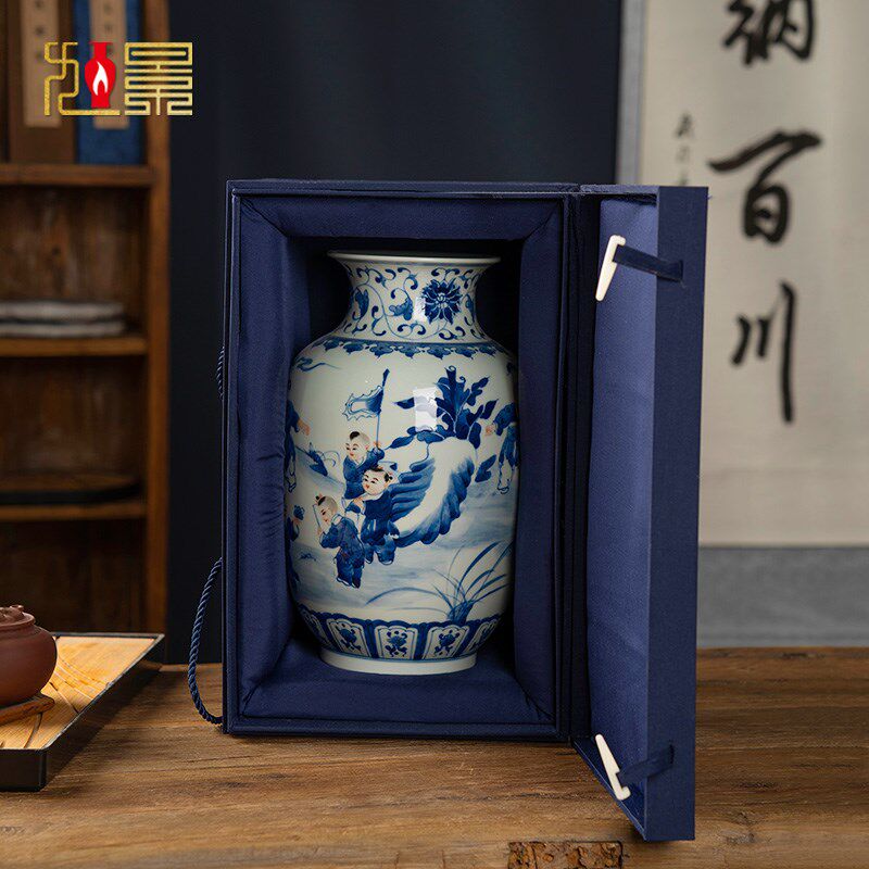 高档云锦盒陶瓷花瓶礼品盒茶具茶杯紫砂茶壶收纳包装礼盒定制定做