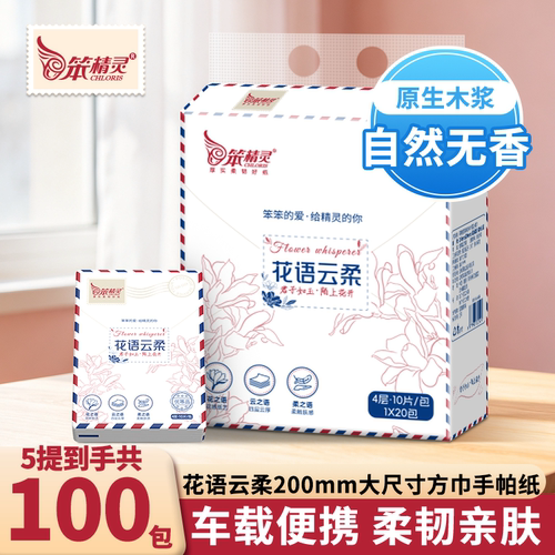 笨精灵4层压花手帕纸200mm大尺寸