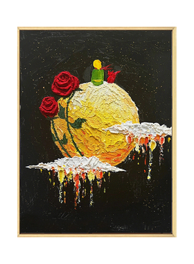 小王子立体肌理画数字油画DIY手工材料包 玫瑰花装饰丙烯画