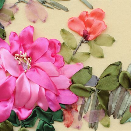包邮新款丝带绣 花开富贵之春满人间 客厅大幅挂画中国风牡丹花开