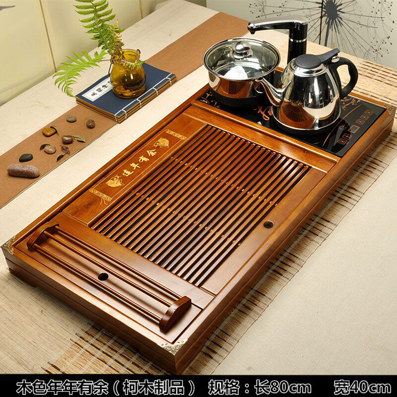 茶盘实木四合一大号功夫茶具套装储水排水两用茶海木制茶台托盘