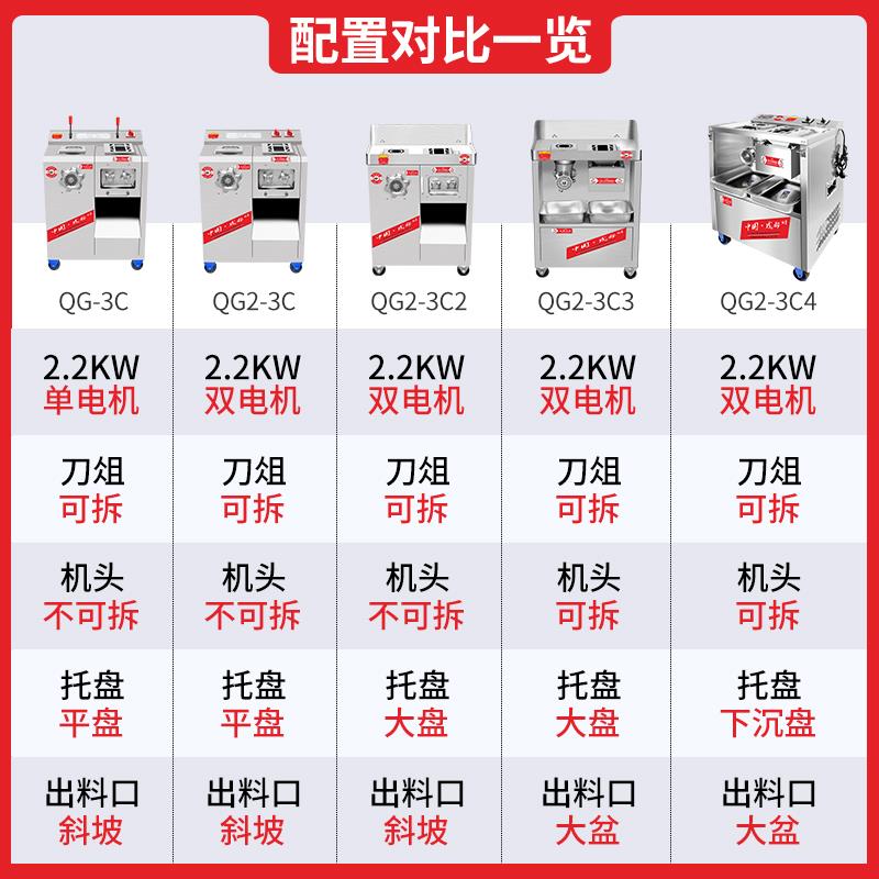 红鹰绞肉机商用多功能全自动切片打肉灌肠机不锈钢大功率绞切肉机