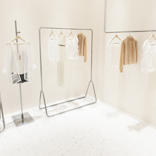服装店展示架不锈钢轻奢风落地架女装专用衣服架子童装店陈列货架