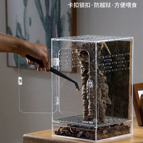 亚克力专业爬虫饲养盒 树栖爬宠箱适用豹纹守宫与角蛙