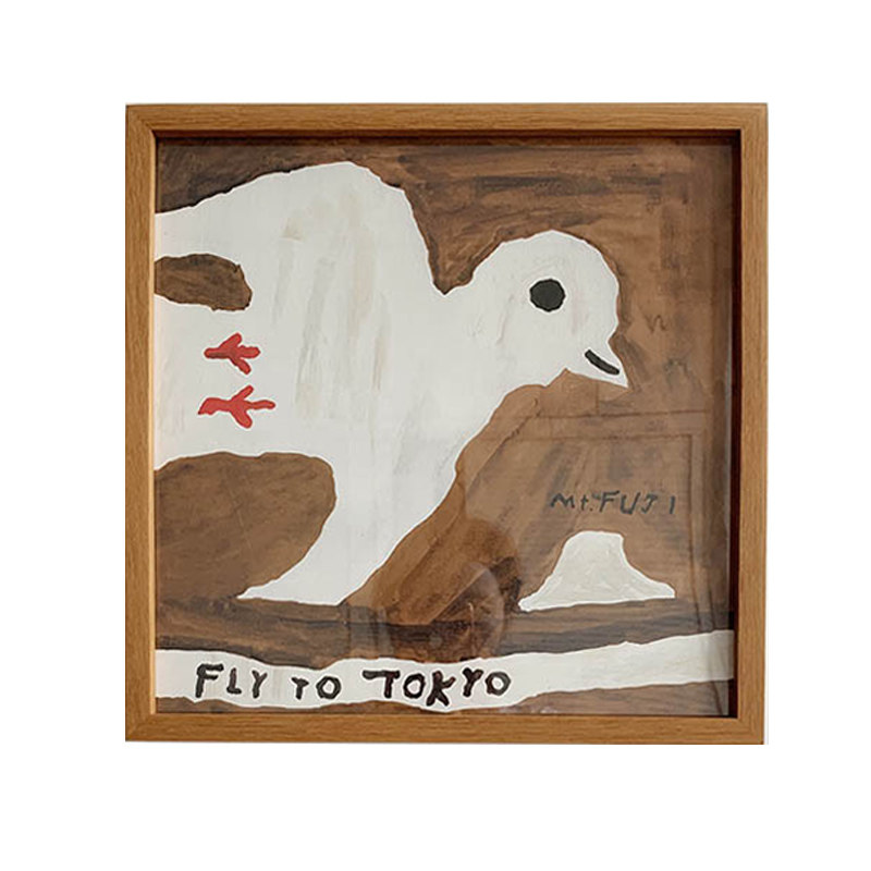 Fly to tokyo日式鸽子儿童房卧室装饰画餐厅单幅壁画北欧动物挂画