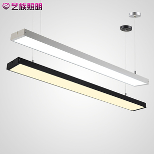 LED办公室吊灯长条形教室吊线灯工作室铝方通照明灯具健身房灯饰