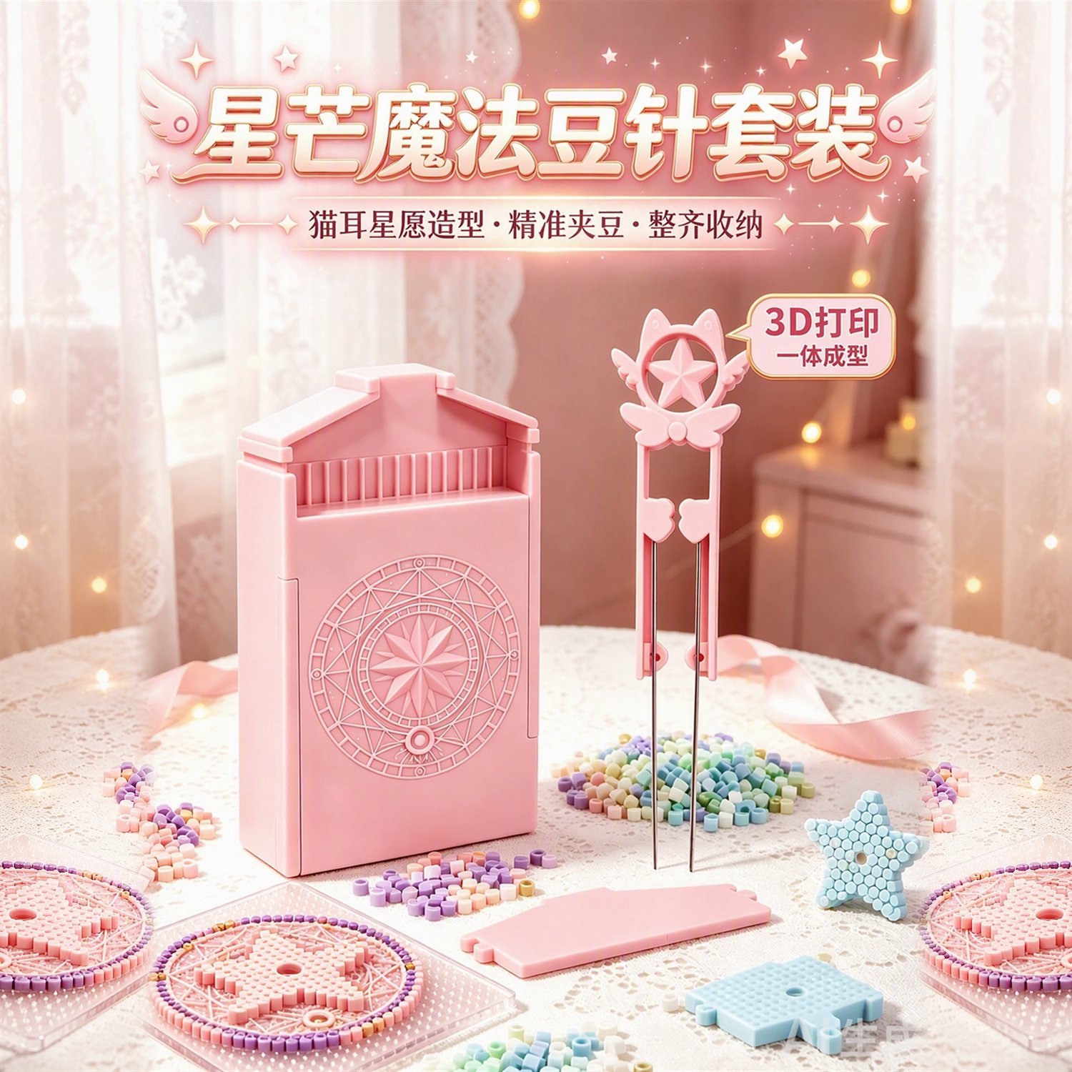 3D打印拼豆2.6小豆双针穿70豆笔