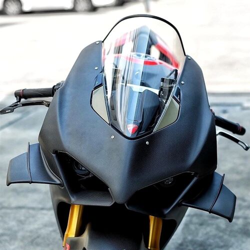 适用杜卡迪Panigale V4 V2后S镜装饰盖后镜底座V码饰盖V4视/镜4R