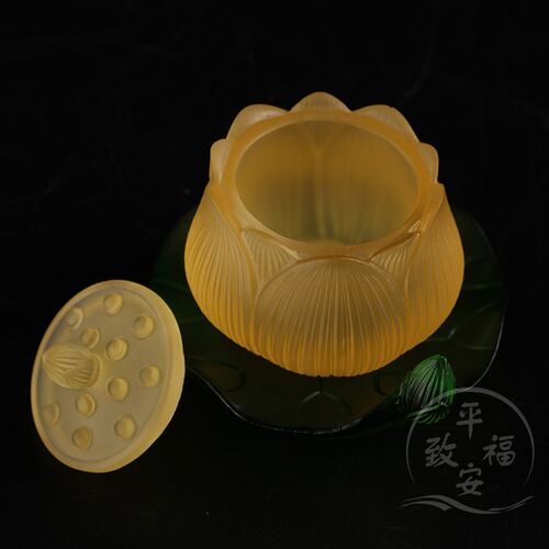 水净杯水杯水佛七宝琉璃供杯莲花荷叶供水杯大悲供贡杯