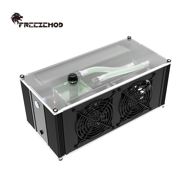 FREEZEMOD桌面笔记本手机水冷散热系统BOX-24YT厚45mm双层散热排