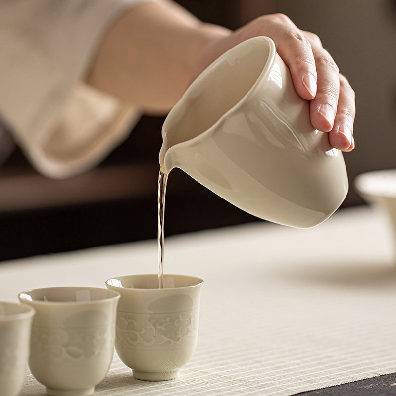 陶瓷复古手工公道杯大号单个茶海功夫分茶器大业有成灰尖嘴匀杯