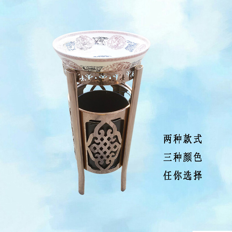 酒店垃圾桶大堂带灭烟盆宾馆用立式电梯口酒店走廊通花宝鼎烟灰桶