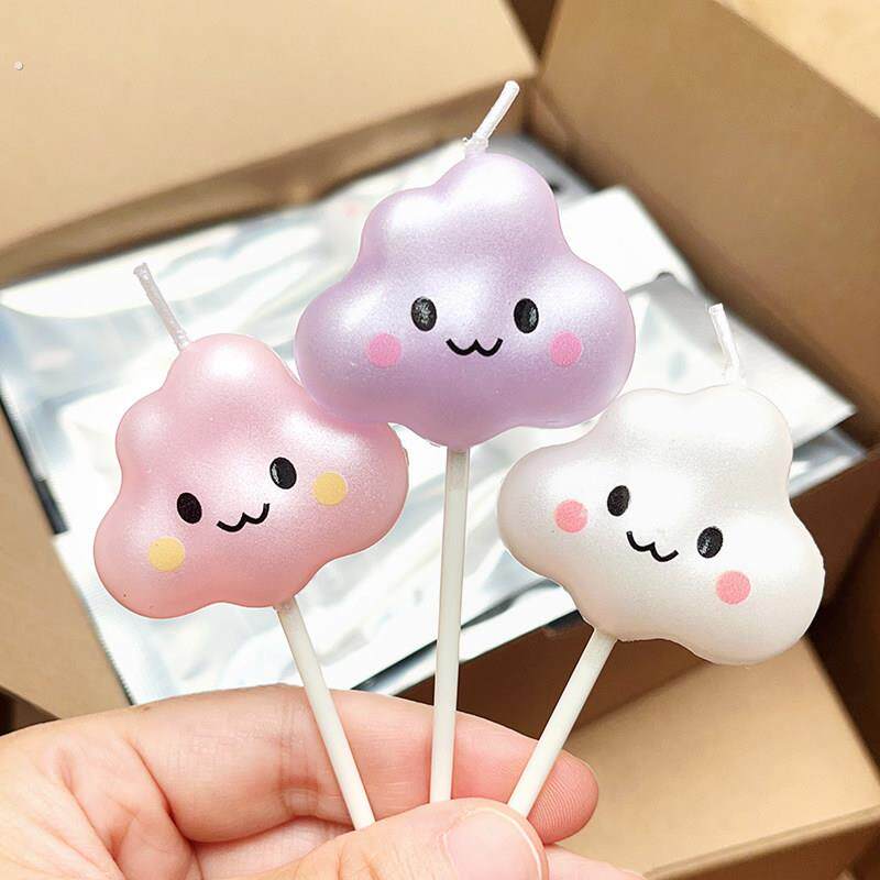 生日蜡烛 20个可爱云朵造型创意蛋糕装饰蜡烛派对烘焙用品钻石蜡
