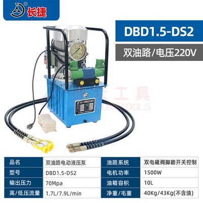 双油路液压电动泵DBD1.5-DS2 双油管电磁阀脚踏开关控制出油